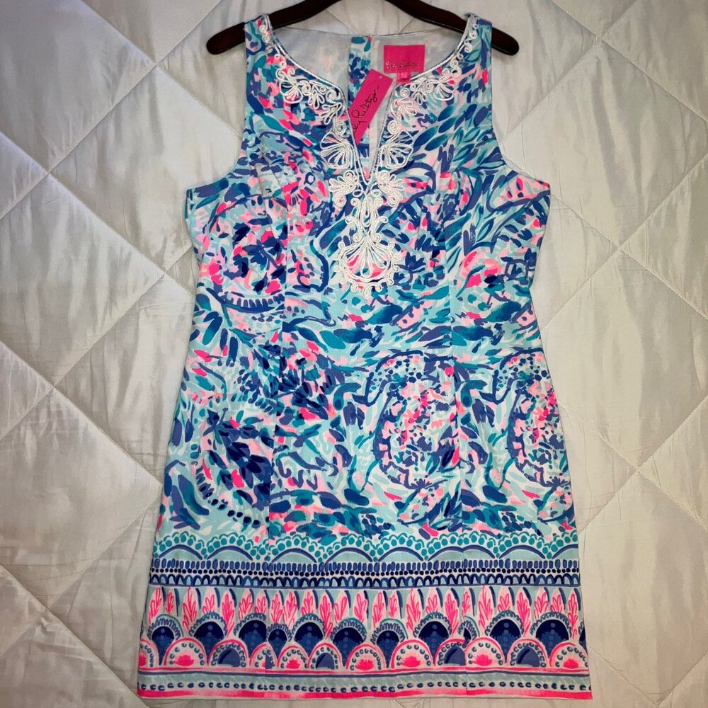 LILLY PULITZER Gabby Shift Dress - Party Wave Breakwater Tint Engineered - NWT